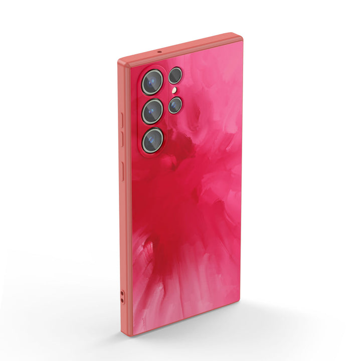 Samsung Watercolor  Series | " Red " Tempered Glass Phone Case