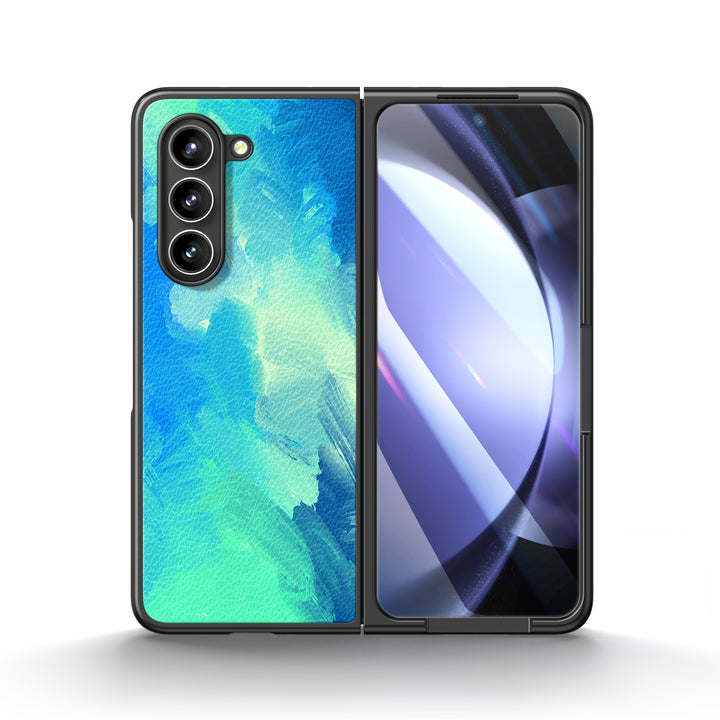 " Turquoise Blue " | Samsung Tempered Glass Case