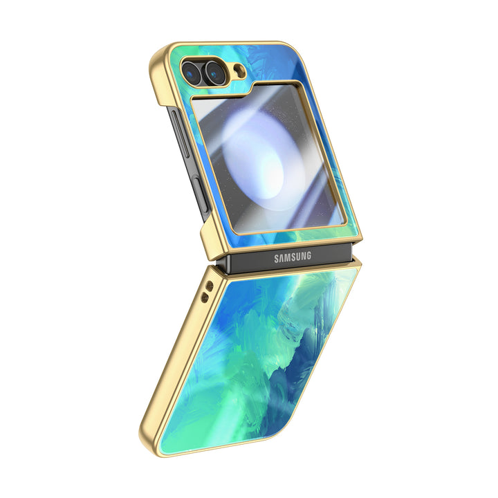 " Turquoise Blue " | Samsung Electroplated Glass Case