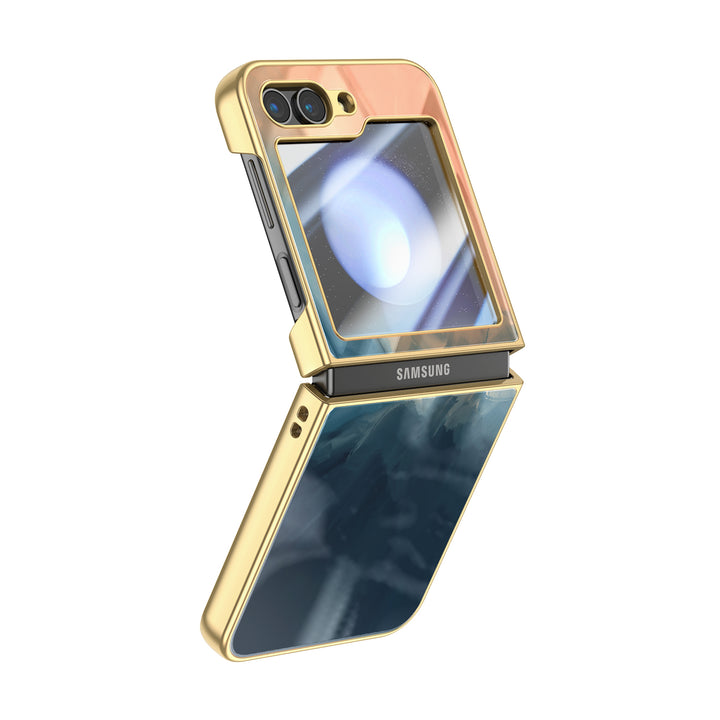 " Beige Blue " | Samsung Electroplated Glass Case