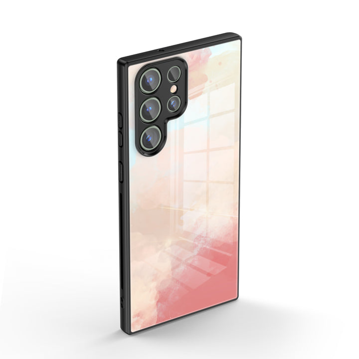 Samsung Watercolor  Series | " Spring Pink " Tempered Glass Phone Case