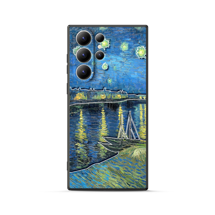 Samsung Oil Painting Series |  " Starry Night Over the Rhône " Tempered Glass Phone Case