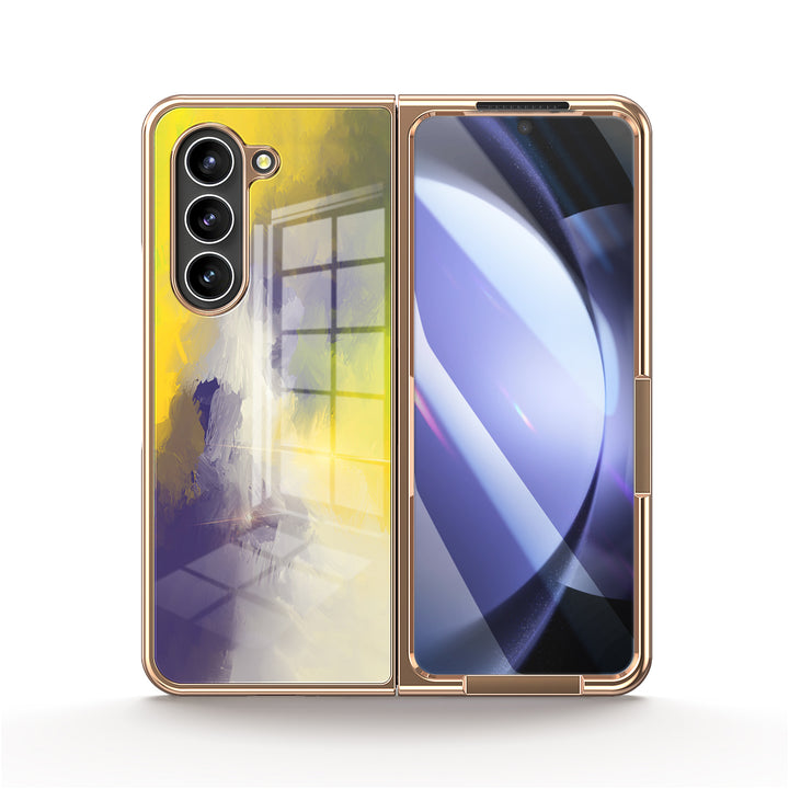 " Purple Yellow " | Samsung Tempered Glass Case