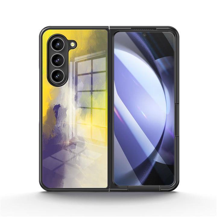 " Purple Yellow " | Samsung Tempered Glass Case