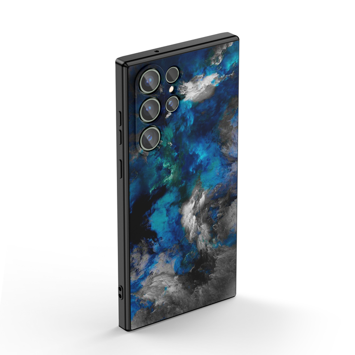 Samsung Galaxy Series | " Nebula-Blue " Tempered Glass Phone Case