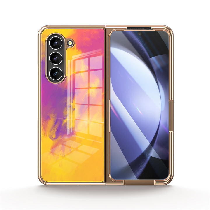 " Purple Gold " | Samsung Tempered Glass Case