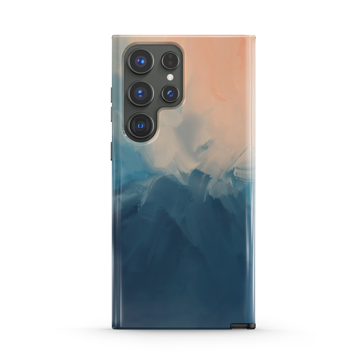 " Beige Blue " | Samsung Tempered Glass Case