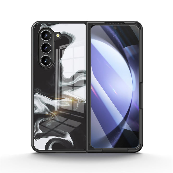 " White Black "| Samsung Tempered Glass Case