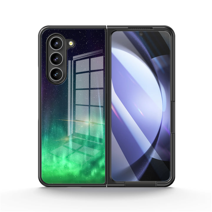 " Starry Night-Aurora " | Samsung Tempered Glass Case