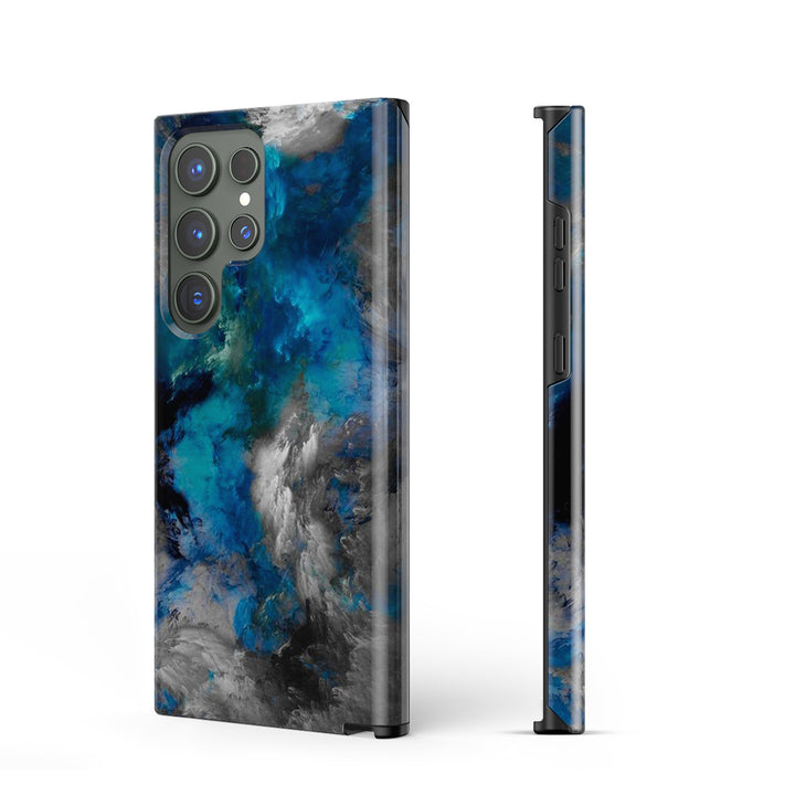 Samsung Galaxy Series | " Nebula-Blue " Tempered Glass Phone Case