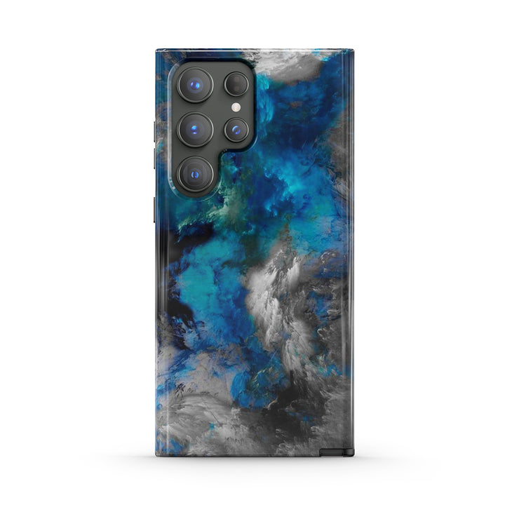 Samsung Galaxy Series | " Nebula-Blue " Tempered Glass Phone Case