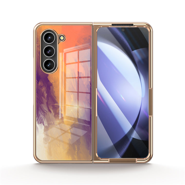 " Orange Purple " | Samsung Tempered Glass Case