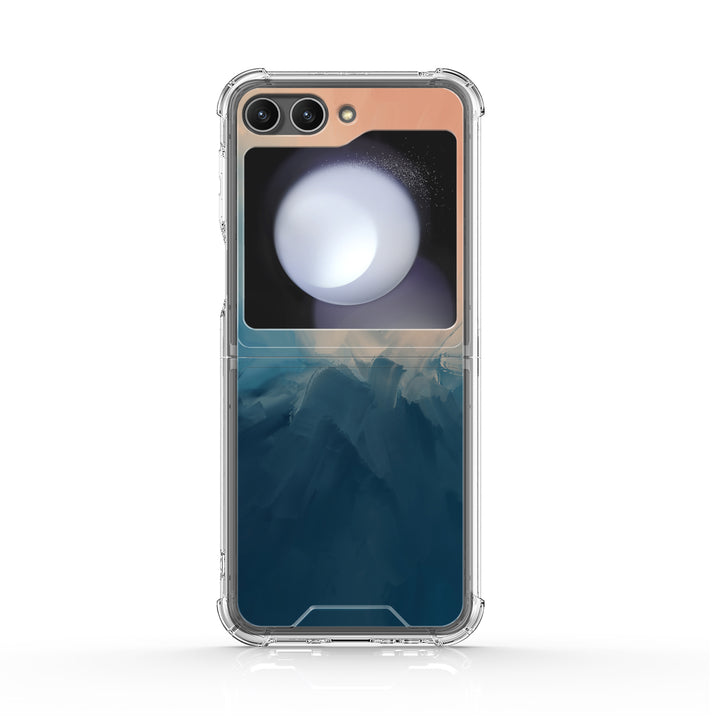 " Beige Blue " | Samsung Electroplated Glass Case