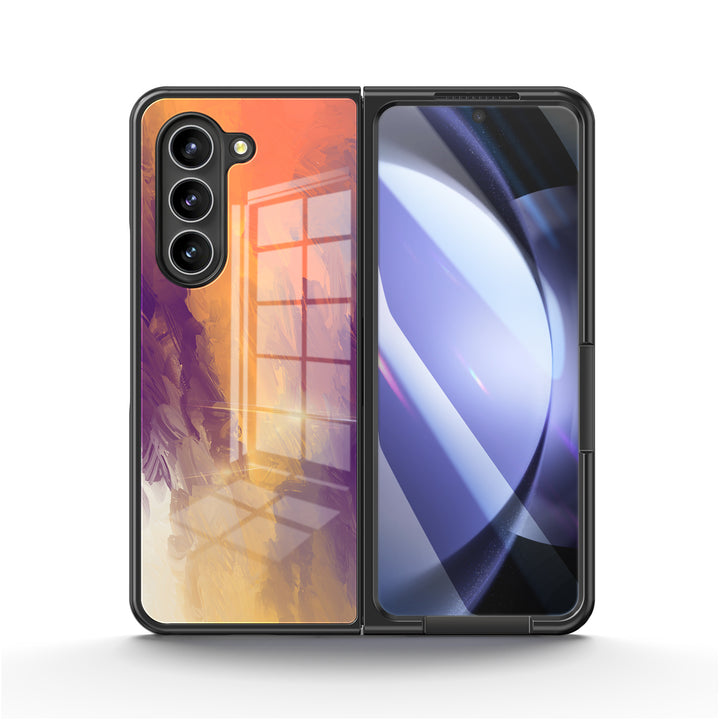 " Orange Purple " | Samsung Tempered Glass Case