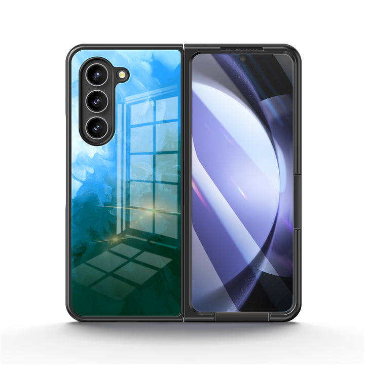 " Blue Black " | Samsung Tempered Glass Case