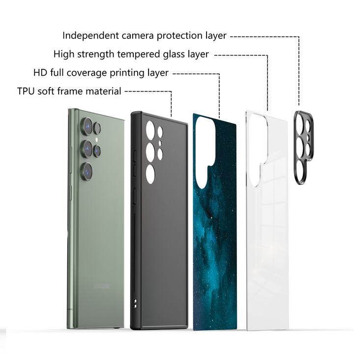 Samsung Galaxy Series | " lce Planet " Tempered Glass Phone Case