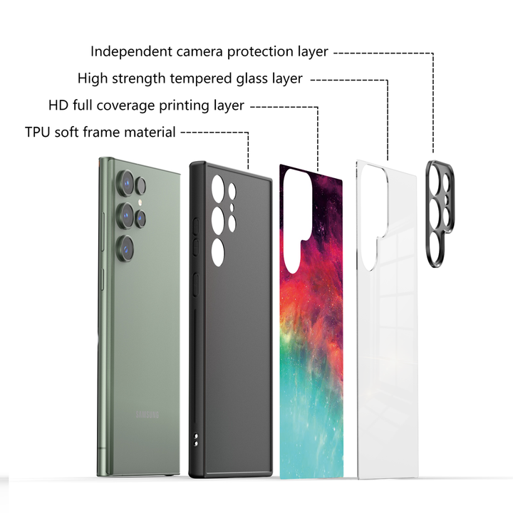 Samsung Galaxy Series | " Nebula-Abyss " Tempered Glass Phone Case