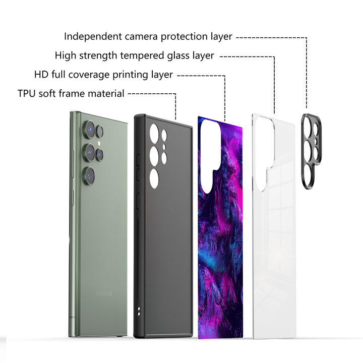 Samsung Galaxy Series | " Nebula-Psychedelic " Tempered Glass Phone Case