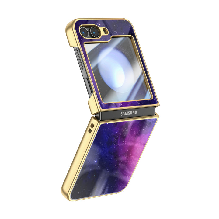 " Fuchsia Galaxy " | Samsung Electroplated Glass Case