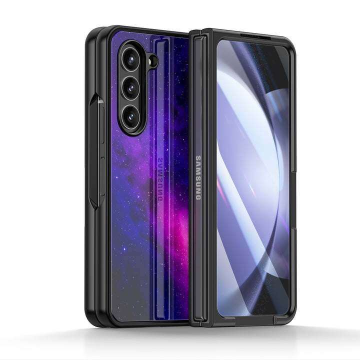 " Fuchsia Galaxy " | Samsung Tempered Glass Case