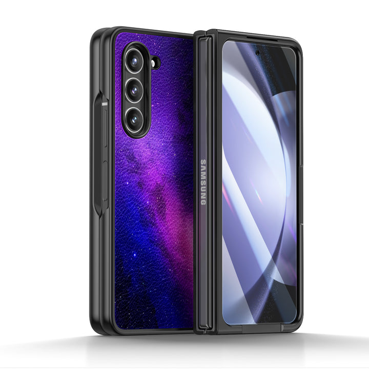 " Fuchsia Galaxy " | Samsung Tempered Glass Case