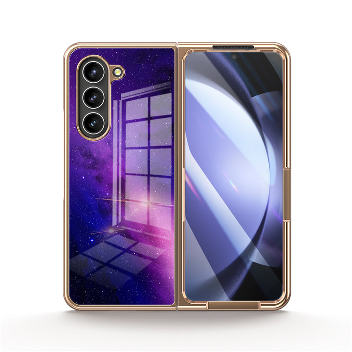 " Fuchsia Galaxy " | Samsung Tempered Glass Case