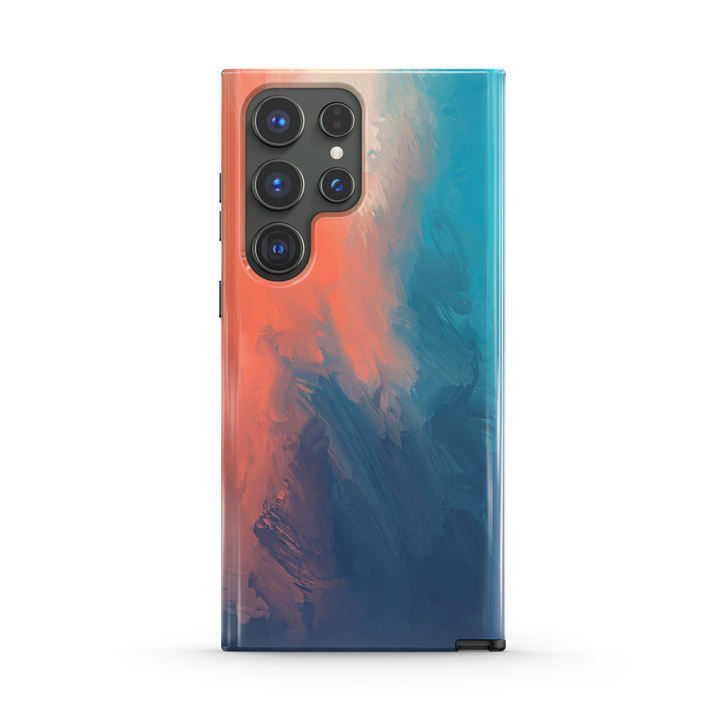 " Blue Orange " | Samsung Tempered Glass Case