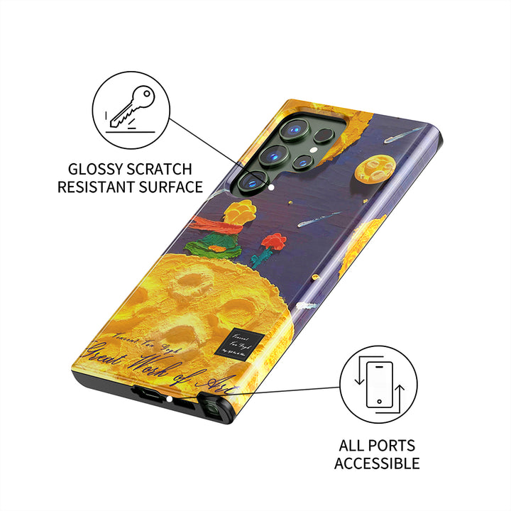 Samsung Oil Painting Series |  " The Little Prince-sea of Flowers " Tempered Glass Phone Case