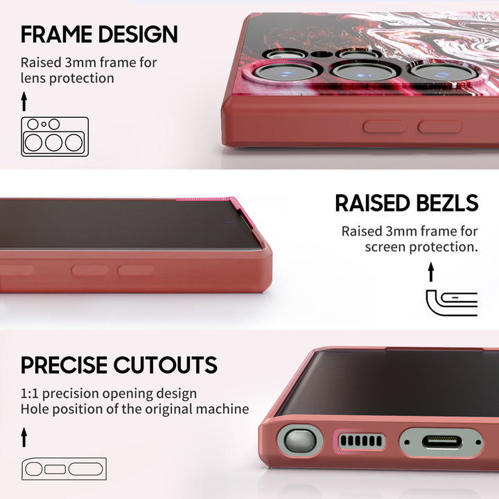 Samsung Gilt Series | " Gilt Red " Tempered Glass Phone Case