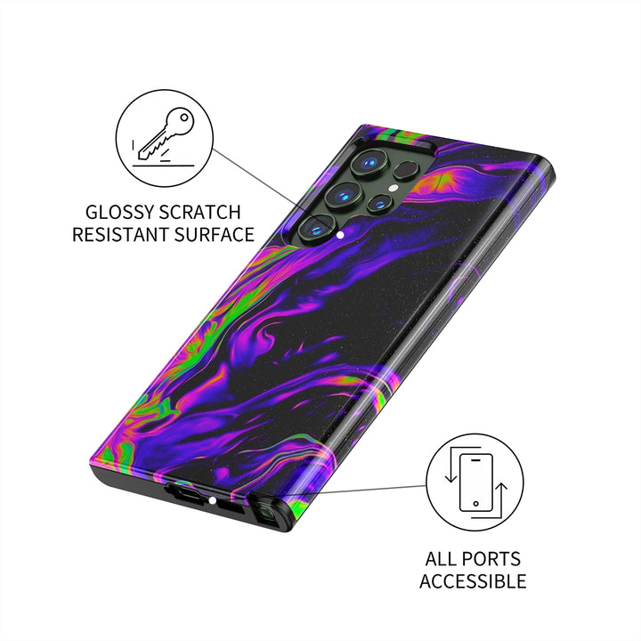 Samsung Dark Style Series | " Aurora Wind " Tempered Glass Phone Case