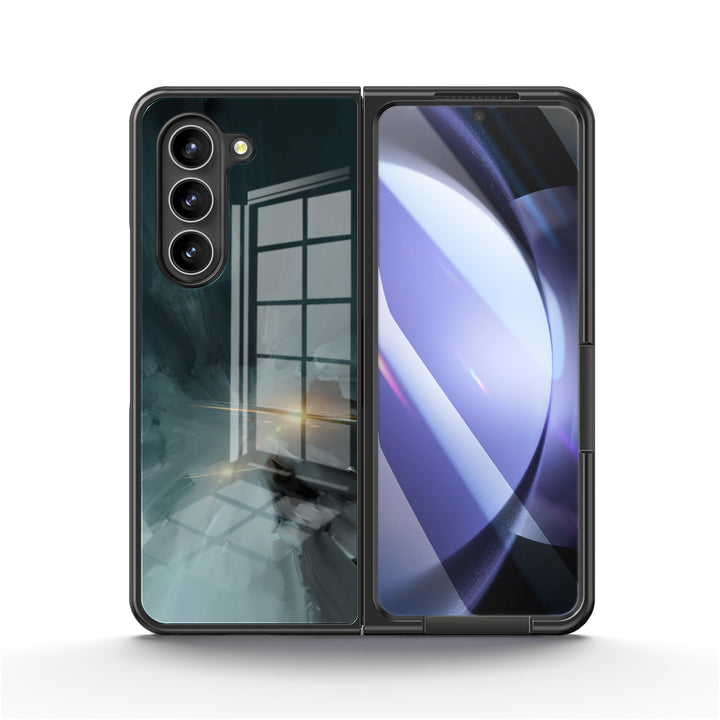 " Black Gray " | Samsung Tempered Glass Case