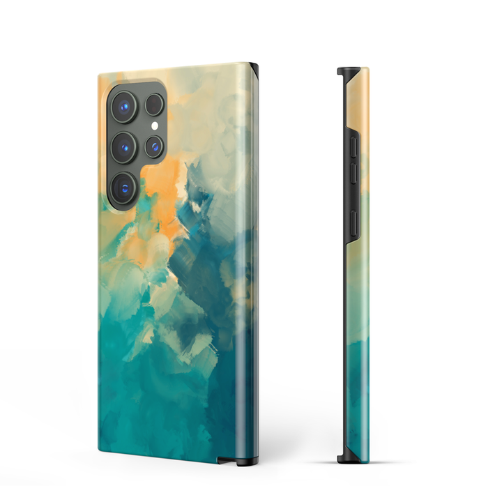 Samsung Watercolor  Series | " Swamp Green "  Tempered Glass Phone Case