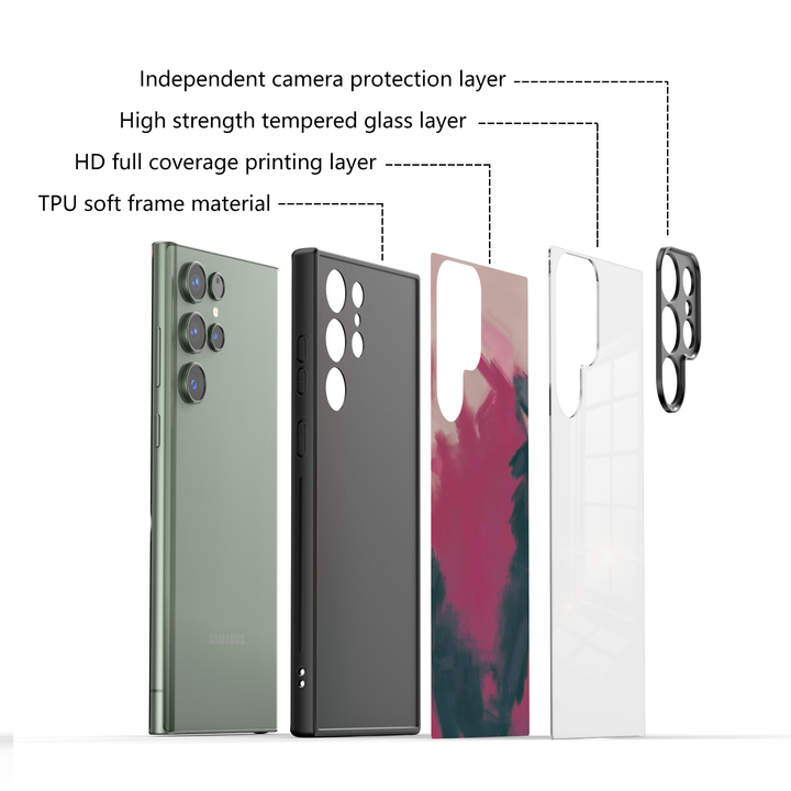 Samsung Watercolor  Series | " Lce Color " Tempered Glass Phone Case