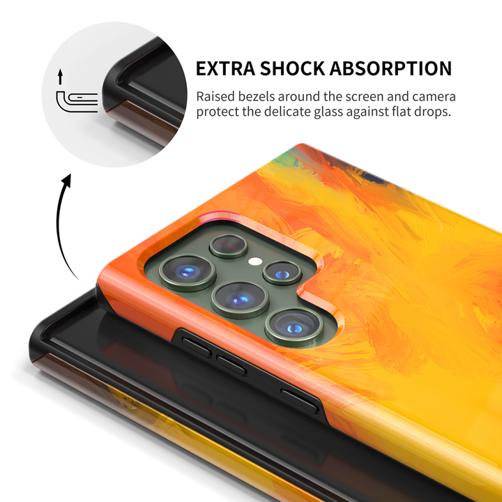 Samsung Watercolor  Series | " Smoked Orange" Tempered Glass Phone Case