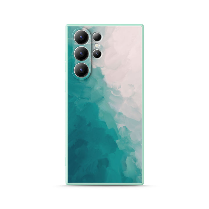 Samsung Watercolor  Series | " Sand and Sea "  Tempered Glass Phone Case