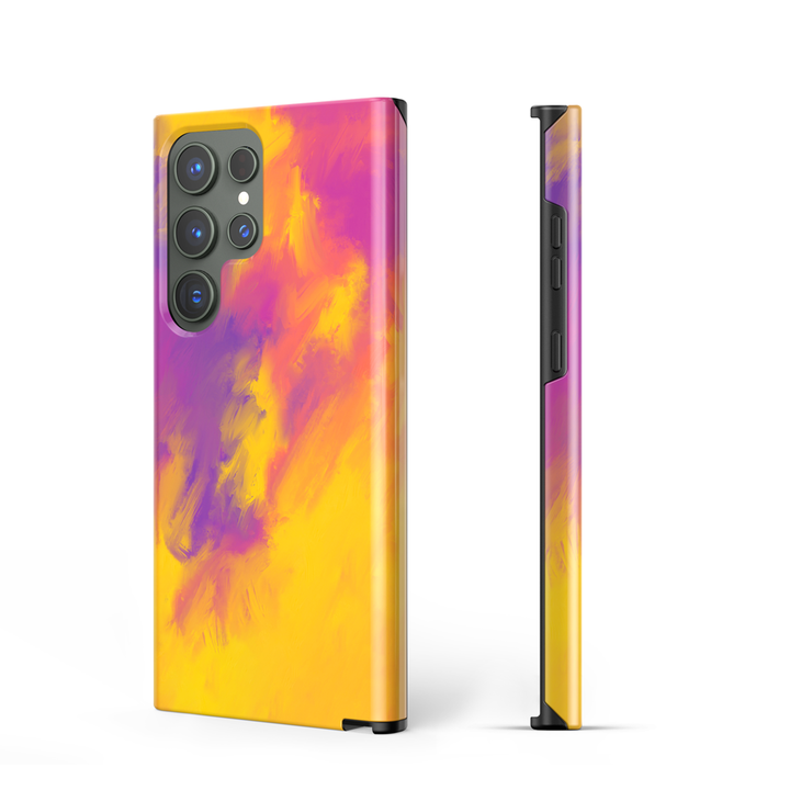 Samsung Watercolor  Series | " Purple Gold "  Tempered Glass Phone Case