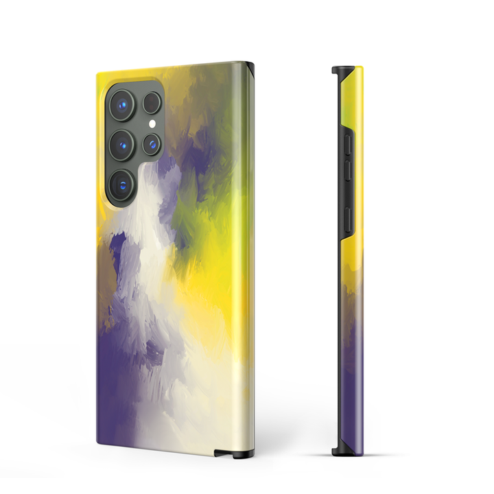 Samsung Watercolor  Series | " Purple Yellow "  Tempered Glass Phone Case