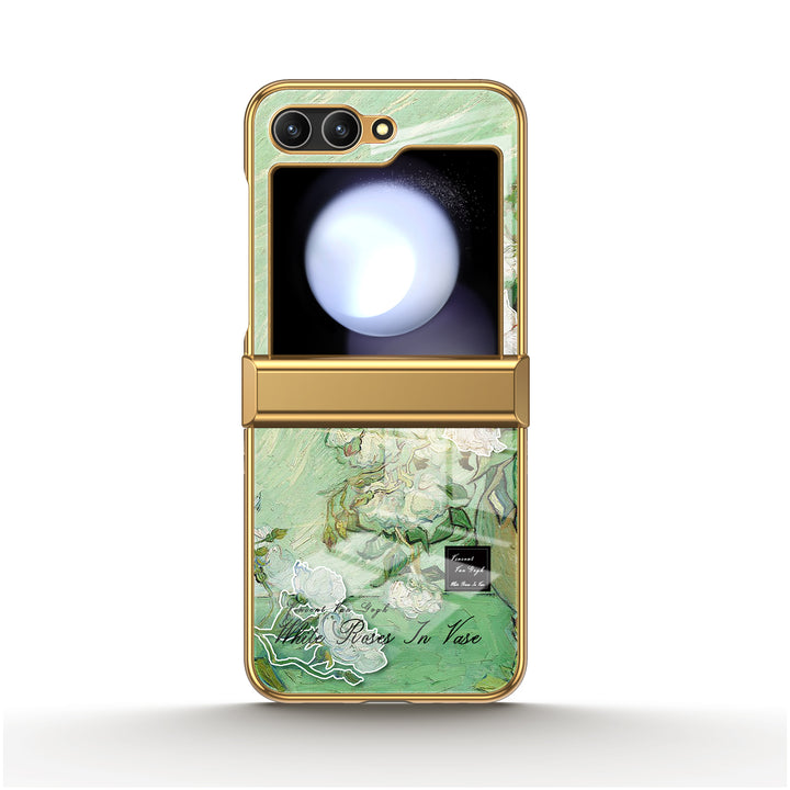 " White Rose " | Samsung Electroplated Glass Case