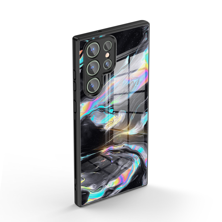 Samsung Dark Style Series | " Laser Cloud " Tempered Glass Phone Case