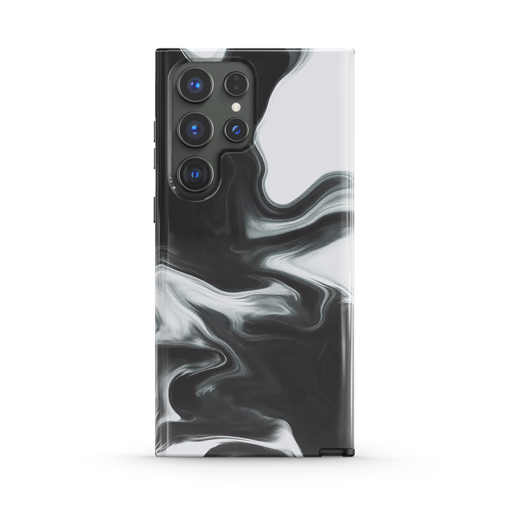 Samsung Watercolor  Series | " White Black " Tempered Glass Phone Case