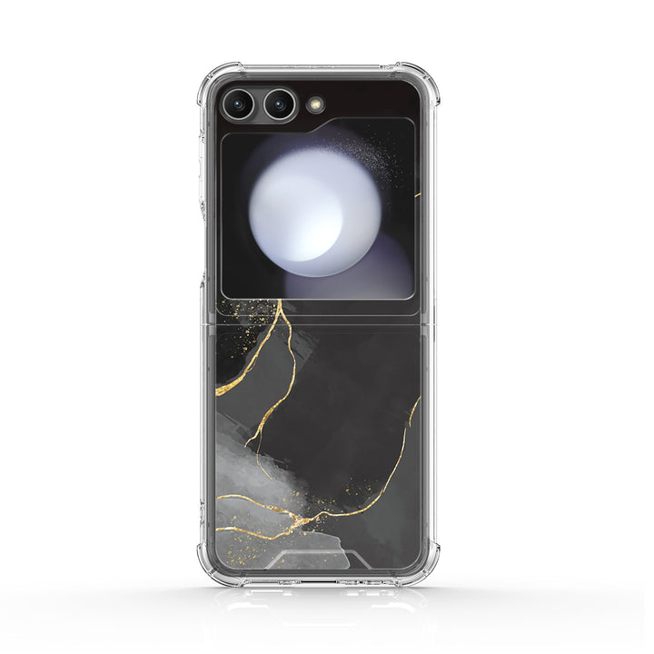 " Silver Black " | Samsung Electroplated Glass Case