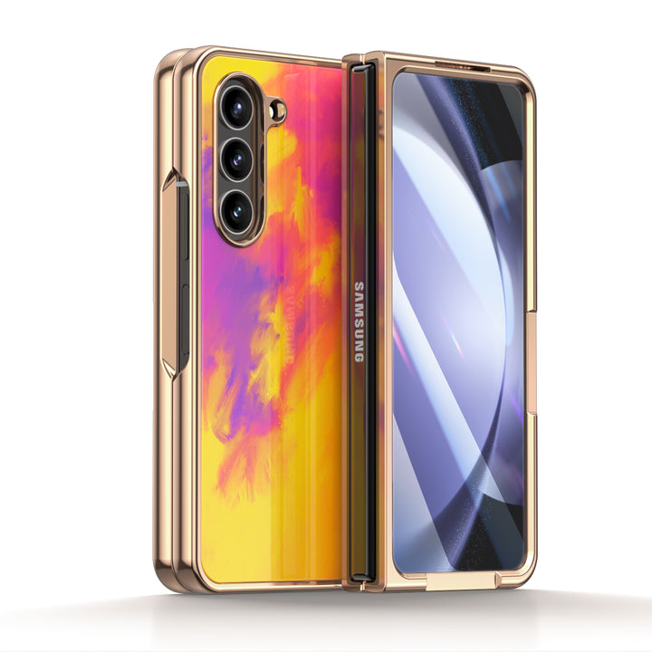 " Purple Gold " | Samsung Tempered Glass Case