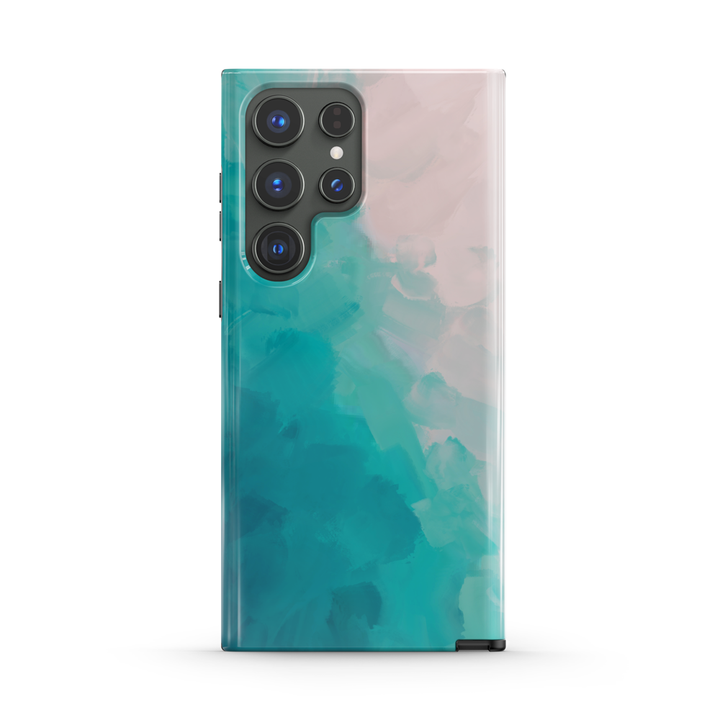 Samsung Watercolor  Series | " Sand and Sea "  Tempered Glass Phone Case