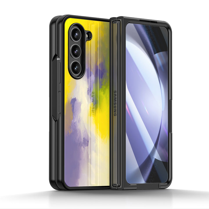 " Purple Yellow " | Samsung Tempered Glass Case