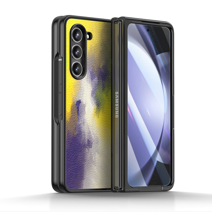 " Purple Yellow " | Samsung Tempered Glass Case