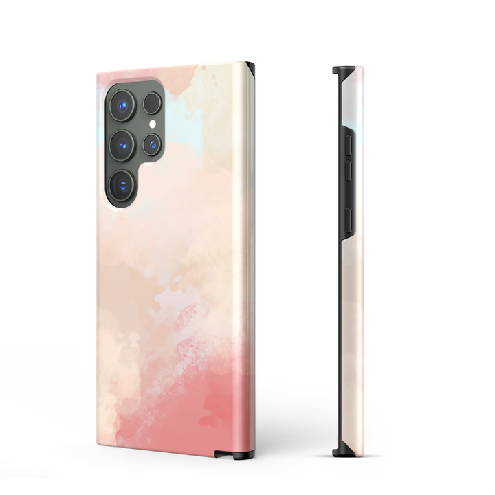 Samsung Watercolor  Series | " Spring Pink " Tempered Glass Phone Case