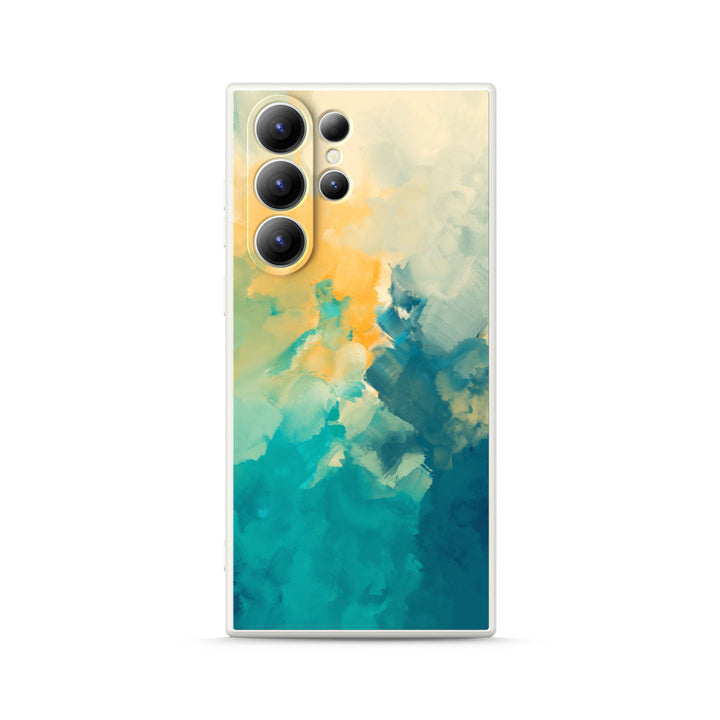 Samsung Watercolor  Series | " Swamp Green "  Tempered Glass Phone Case