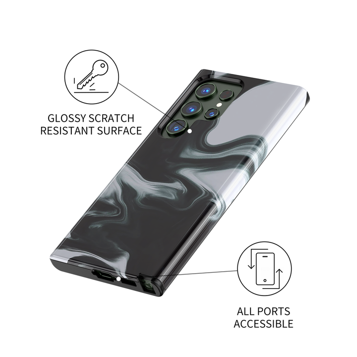 " Silver Black "  | Samsung Liquid Silicone Case