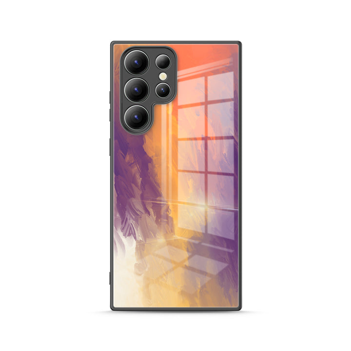 Samsung Watercolor  Series | " Orange Purple " Tempered Glass Phone Case