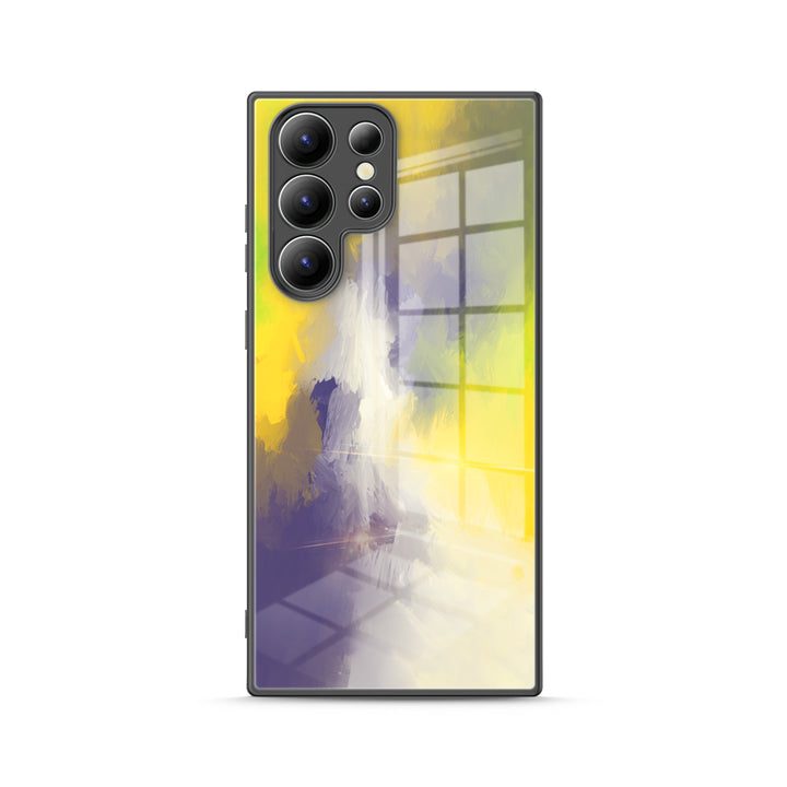 Samsung Watercolor  Series | " Purple Yellow "  Tempered Glass Phone Case